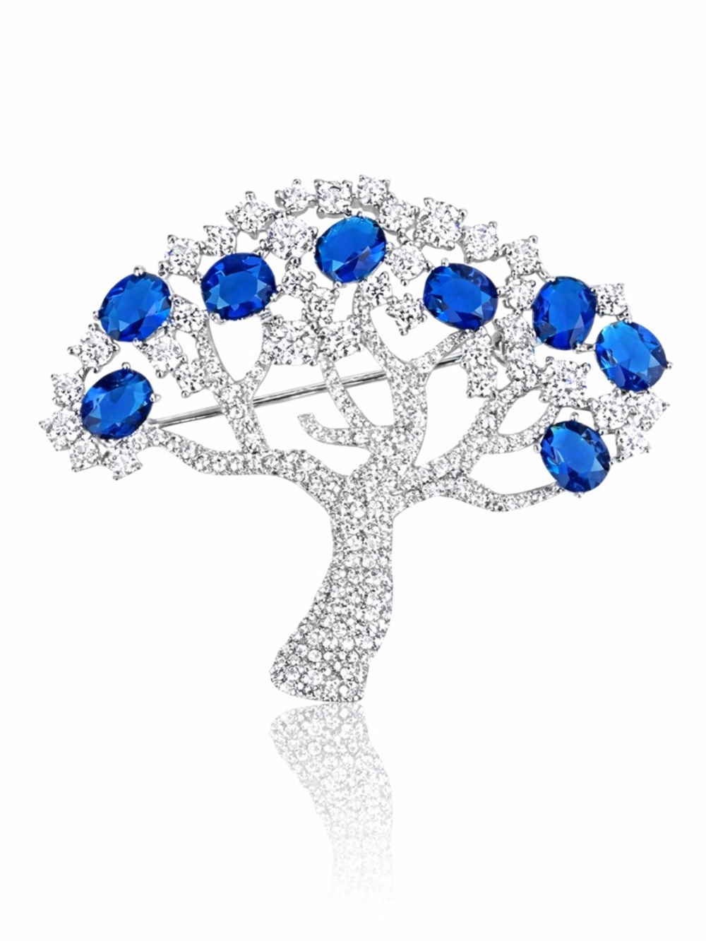 Swarovski Crystals The Tralia Blue & Red Tree Brooch - Picture 3 of 7